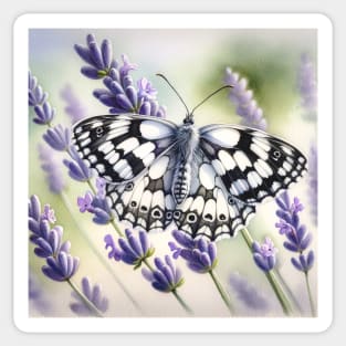 Pop Marbled White Moth - Watercolor Butterfly Sticker